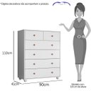 Ver imagem 4 de Cômoda Casal Vittória com 6 Gavetas - Branco