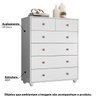 Cômoda Casal Vittória com 6 Gavetas - Branco - 2