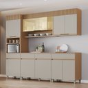 Ver imagem 1 de Cozinha Completa Modulada 5 Peças 9 Portas 4 Gavetas 100% MDF Vidro Reflecta Realeza Premium