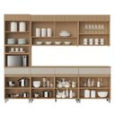 Ver imagem 4 de Cozinha Completa Modulada 5 Peças 9 Portas 4 Gavetas 100% MDF Vidro Reflecta Realeza Premium