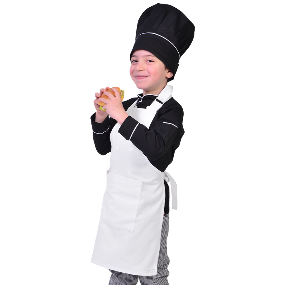 Avental Infantil Chef de Cozinha Corpo Inteiro de 04 a 08 anos - Wp Connect - Branco - Único - 5