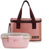 Bolsa térmica essencial rosa com marmita ecologica dupla - 1
