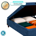 Ver imagem 3 de Cama Box Bau Viuvo Blindado Nature Azul 128x188