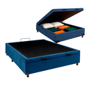 Ver imagem 1 de Cama Box Bau Viuvo Blindado Nature Azul 128x188