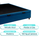 Ver imagem 2 de Cama Box Bau Viuvo Blindado Nature Azul 128x188