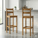 Ver imagem 1 de Kit 2 Banquetas Altas 100% Madeira Maciça Martin Espresso Móveis