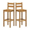 Ver imagem 2 de Kit 2 Banquetas Altas 100% Madeira Maciça Martin Espresso Móveis Marrom/Nogueira