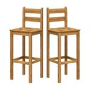 Ver imagem 2 de Kit 2 Banquetas Altas 100% Madeira Maciça Martin Espresso Móveis Marrom/Nogueira