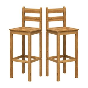 Kit 2 Banquetas Altas 100% Madeira Maciça Martin Espresso Móveis