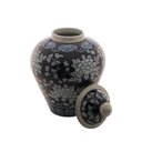 Ver imagem 2 de Potiche Vaso Decorativa em Porcelana Azul e Branco para Sala Quarto Eventos - 34x23cm
