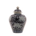 Ver imagem 1 de Potiche Vaso Decorativa em Porcelana Azul e Branco para Sala Quarto Eventos - 34x23cm