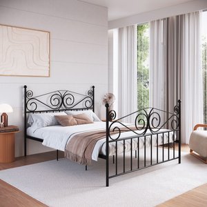 Cama King em Ferro Clássica Elizabeth:preto