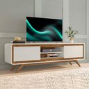 Ver imagem 1 de Rack Channel Nature/off White - Fabri Moveis