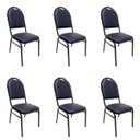 Ver imagem 1 de Kit 6 Cadeiras para Evento Empilhável cor Azul Marinho Encosto redondo com Puxador Poltronas do Sul