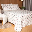 Ver imagem 4 de Cobre Leito Basic Casal Queen 3 Peças Floral Vermelho