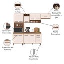 Ver imagem 5 de Cozinha Compacta 4 peças Balcão com Tampo Barcelona Poliman Móveis