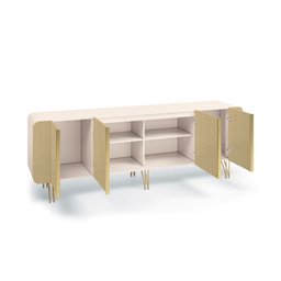 Aparador Buffet Bancada Saluti Hb Móveis 220cm - Off White/champanhe - 3