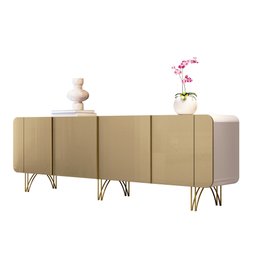 Aparador Buffet Bancada Saluti Hb Móveis 220cm - Off White/champanhe - 6