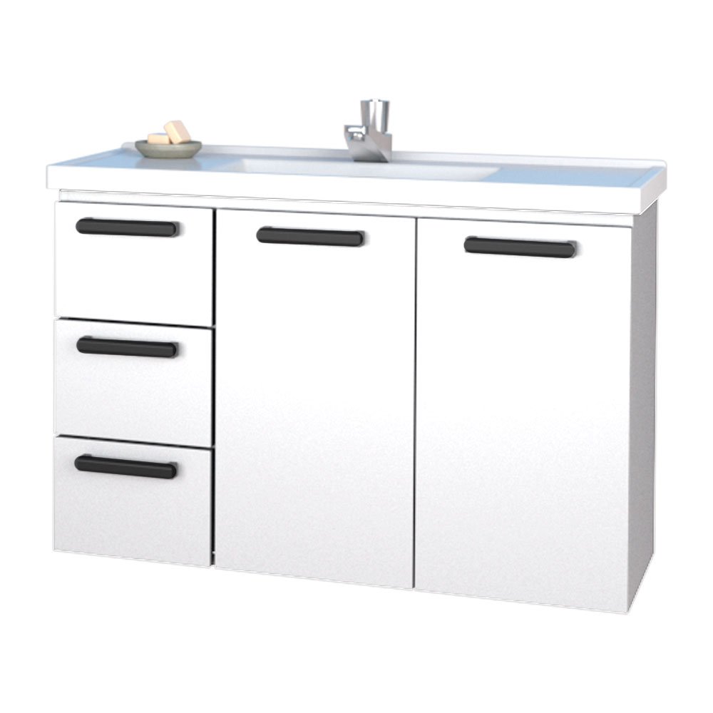 Gabinete Para Banheiro em Aço 3 Gavetas Damasco Branco - Cozimax ...