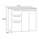 Ver imagem 2 de Gabinete Para Banheiro em Aço 3 Gavetas Damasco Branco - Cozimax