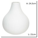 Ver imagem 3 de Vaso Decor Ceramica Branco 24,5cmx21cm Florarte