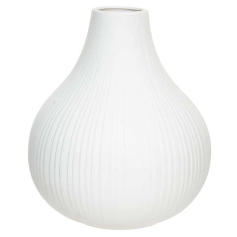Vaso Decor Ceramica Branco 24,5cmx21cm Florarte