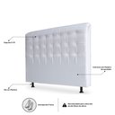 Ver imagem 3 de Cabeceira Estofada Cama Box Casal Louise 140cm Corano Branco - Desk Design
