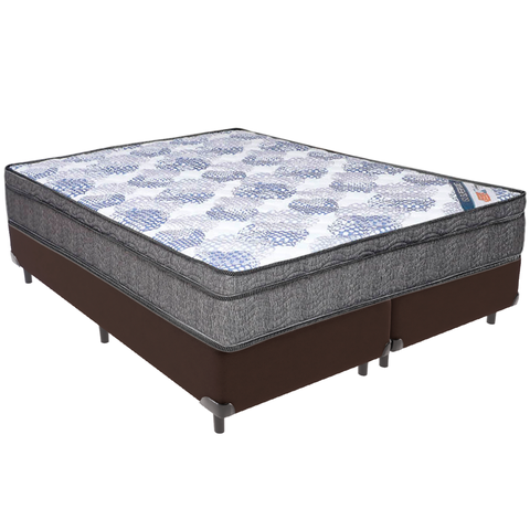 Cama Box e Colchão Iso Superpocket Molas Ensacadas Queen Ortobom: Marrom