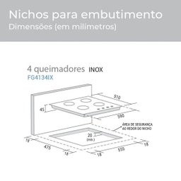Cooktop à Gás Suggar 4 Queimadores Inox Bivolt Fg4134Ix - 2