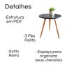 Mesa de Centro para Sala 45 Cm Retrô Móveis Kiss Preto - 2