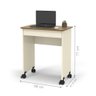 Mesa de Computador com Rodízios Davis Off White Freijó - 2