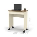 Ver imagem 2 de Mesa de Computador com Rodízios Davis Off White Freijó