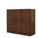 Ver imagem 2 de Cômoda Sapateira Genova Plus 1 Porta 4 Gavetas Marrom/Jacaranda