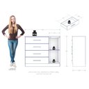 Ver imagem 3 de Cômoda Sapateira Genova Plus 1 Porta 4 Gavetas Marrom/Jacaranda