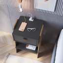 Ver imagem 4 de Mesa de Cabeceira Terni com Gaveta Prateleira e Tomada 41,5cm Cb220 Completa Móveis