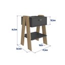 Ver imagem 3 de Mesa de Cabeceira Terni com Gaveta Prateleira e Tomada 41,5cm Cb220 Completa Móveis
