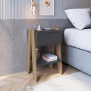 Ver imagem 2 de Mesa de Cabeceira Terni com Gaveta Prateleira e Tomada 41,5cm Cb220 Completa Móveis