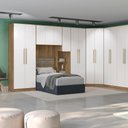 Ver imagem 5 de Guarda-roupa 2 Portas 2 Cabideiros Kappesberg Adapt Nogueira/branco 80cm