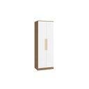 Ver imagem 1 de Guarda-roupa 2 Portas 2 Cabideiros Kappesberg Adapt Nogueira/branco 80cm