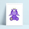 Poster infantil quadro monstrinho roxo - 1