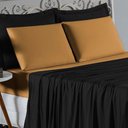 Ver imagem 3 de Jogo de Cama Casal Viúva Nobre 4 Peças Malha 100% Algodão - Preto / Cobre