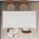 Ver imagem 4 de Toalha Mesa Plástica Térmica Linho Branco 6 e 8 lugares 2,20