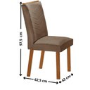 Ver imagem 4 de Conjunto Mesa de Jantar 120cm com 4 Cadeiras Estofadas Multimóveis Crrft-CON045 Madeirado/Off White