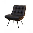 Ver imagem 1 de Poltrona de Couro Costela - Preto Pigmentado - Mempra