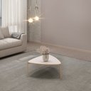 Ver imagem 5 de Mesa de Centro Triangular Pés Metálico Dourada Lina Off White