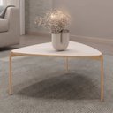 Ver imagem 1 de Mesa de Centro Triangular Pés Metálico Dourada Lina Off White
