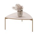 Ver imagem 2 de Mesa de Centro Triangular Pés Metálico Dourada Lina Off White