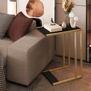 Ver imagem 4 de Mesa Lateral de Apoio Industrial Compacta Sofá- Preto Dourado