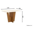 Ver imagem 3 de Mesa de Jantar Danielly 120 Cm Tampo Reto com Vidro Nature Off White e 4 Cadeiras Vita Linho - Henn