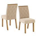 Ver imagem 4 de Mesa de Jantar Danielly 120 Cm Tampo Reto com Vidro Nature Off White e 4 Cadeiras Vita Linho - Henn